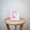 Original Pink Squiggle Artwork in Marble Frame, 7.5x9.5