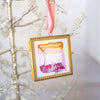 Merry & Bright Original Art Ornament - Gold pink stack