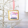 Merry & Bright Original Art Ornament - Lavender abstract stack