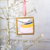 Merry & Bright Original Art Ornament - Pink Gold Navy Wave