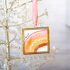 Merry & Bright Original Art Ornament - Peach Rainbow