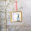 Merry & Bright Original Art Ornament - Lavender Pale Green Swish