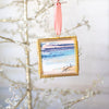 Merry & Bright Original Art Ornament - Abstract Sunset Blues