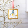 Merry & Bright Original Art Ornament - Wave teal gold pink