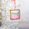 Merry & Bright Original Art Ornament - Pink Abstract Sunset