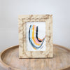 Original Painting in Scalloped Faux Marble 7.5x9.5 Frame