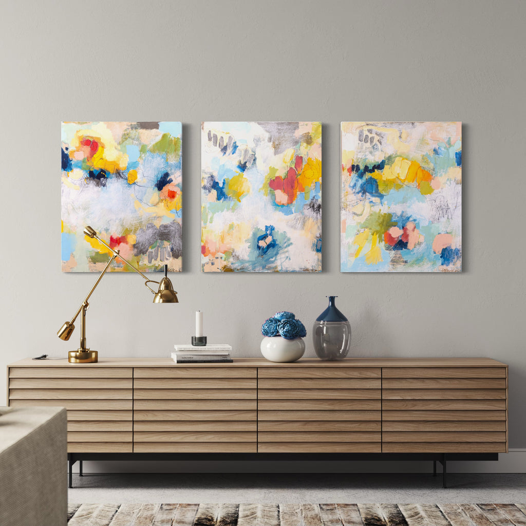 "Sunshine Trio" Triptych 24x30