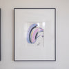 "Joyful Connections" Original Art Framed in 11x14 Black Aluminum Frame - Lavender Blue Swish