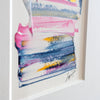 "Joyful Connections" Original Art Framed in 11x14 Aluminum Brass - Pink and Indigo Stack