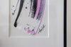 "Joyful Connections" Original Art - magenta black white candy cane, 9x12 Arches Aluminum Frame