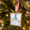 Merry & Bright Original Art Ornament - Magenta Yellow Swish