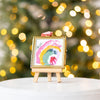 Merry & Bright Original Art Ornament - Magenta Yellow Swish