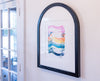 "Joy in Motion" - Rainbow Swish, Custom Handmade Wood Arched Frame, 22.25"x29.25"