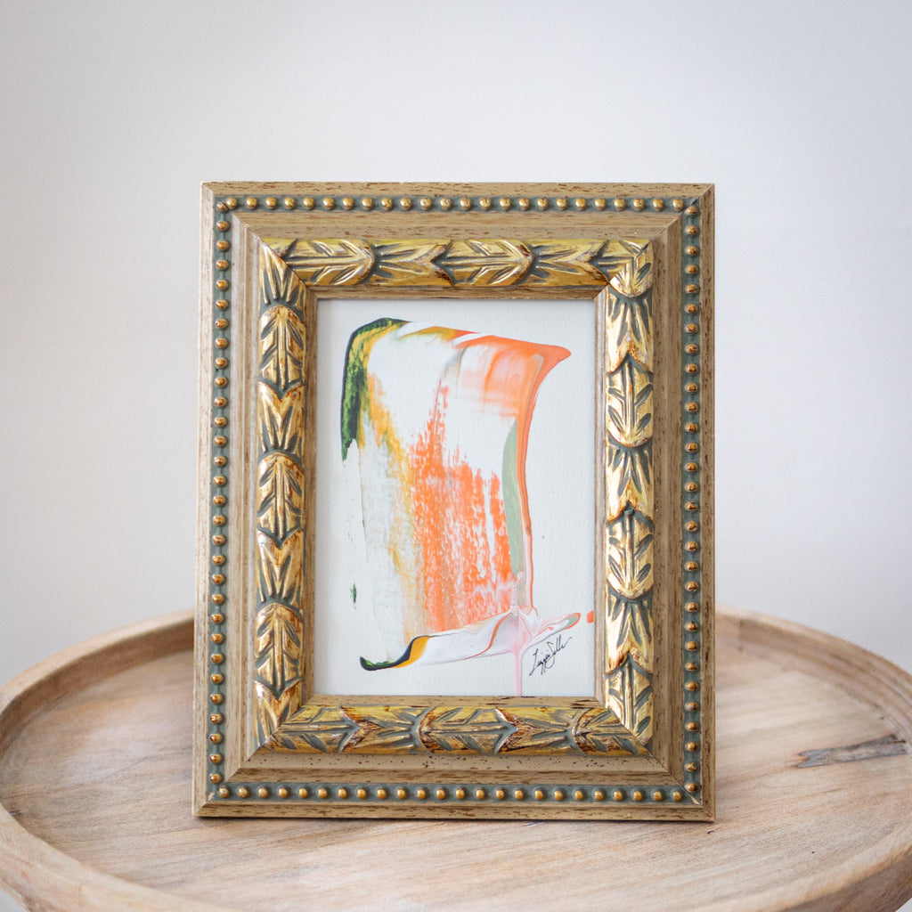 Original Artwork in Vintage Frame 8.5"x10.5"