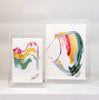 Holiday Abstract Pair 1 - Original Paintings in 6x8 and 4x6 Acrylic Blocks